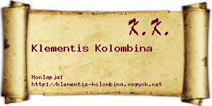 Klementis Kolombina névjegykártya